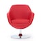 Manhattan Comfort Caisson Faux Leather Swivel Accent Chair in Red and Polished Chrome AC028-RD - alternate 5